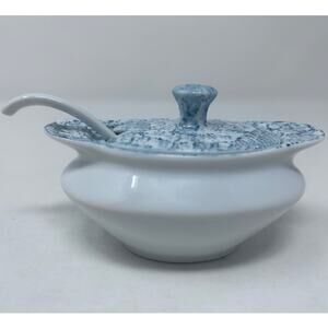 MKP Givemy 2000 Peint a La Muir Miniature Red Floral Sugar‎ Bowl